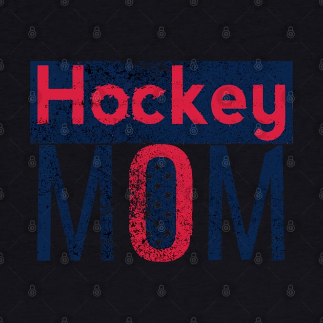 American Hockey Mom in Red and Blue by M Dee Signs